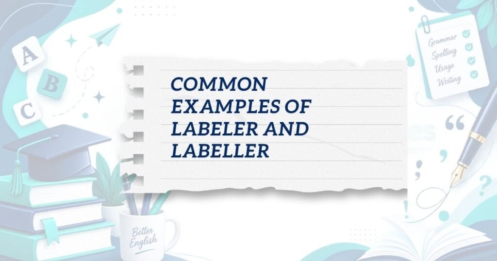 Common Examples of Labeler and Labeller